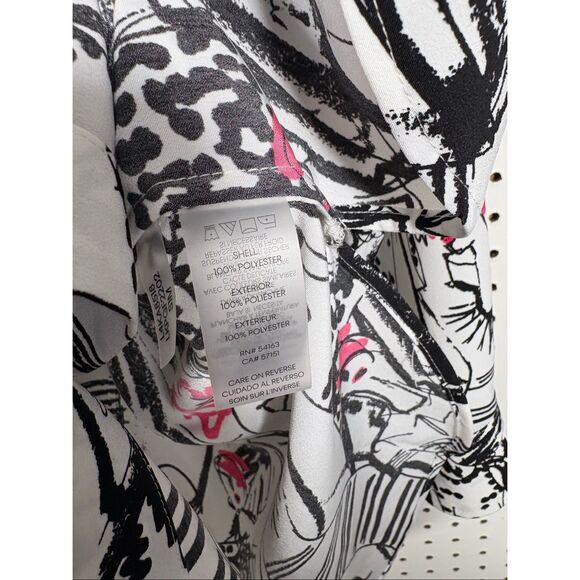 Karl Lagerfeld Fashion Diva print button down blouse size S oversized - Picture 3 of 4